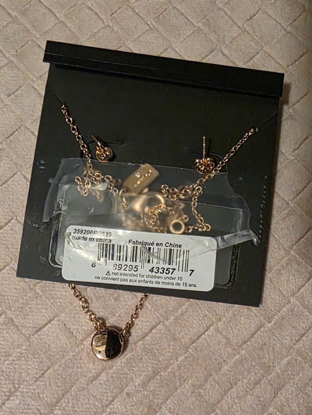 Coach Gold Floral Medallion Necklace and Stud Earrings Set - Picture 2 of 4
